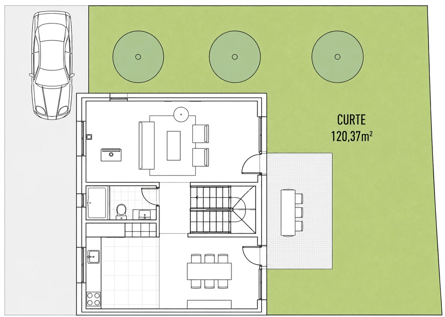 Plan curte, Casa 11, Unitatea 1