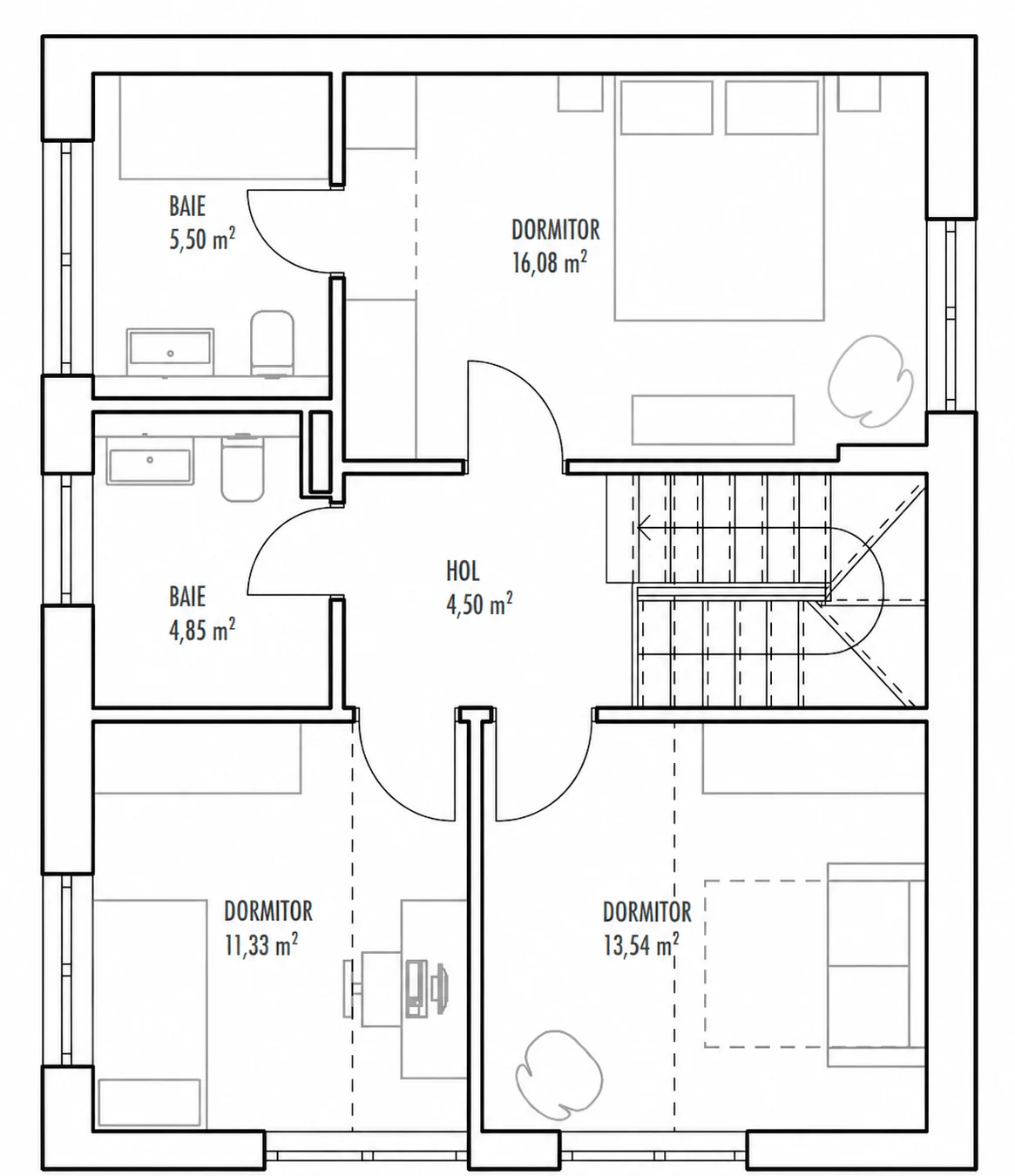 Plan etaj 1, Casa 11, Unitatea 1