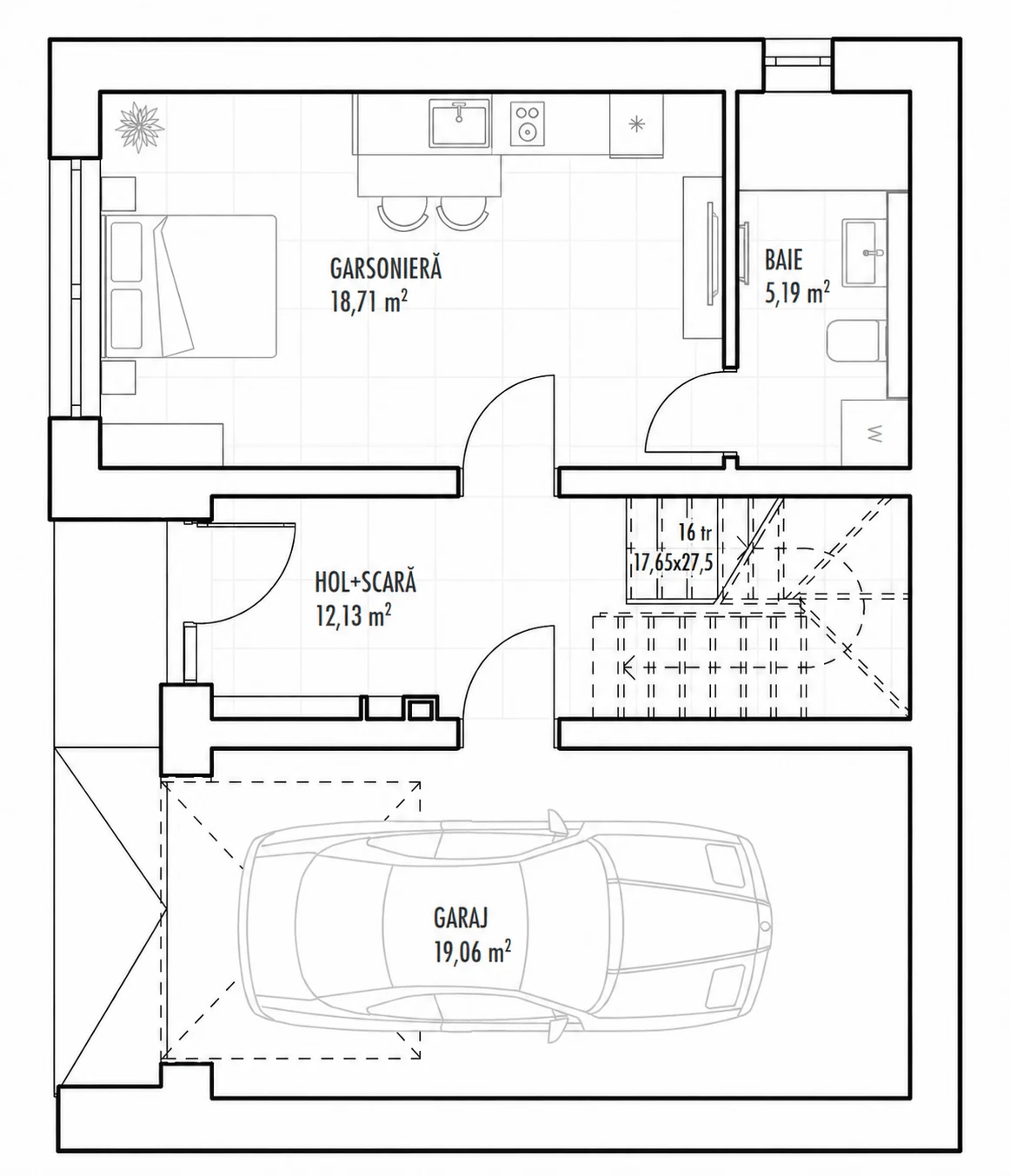 Plan subsol, Casa 11, Unitatea 1