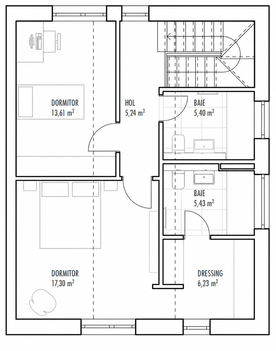 Plan etaj 1, Casa 11 A, Unitatea 1