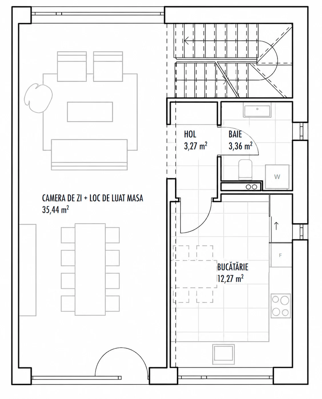 Plan parter, Casa 11 A, Unitatea 1