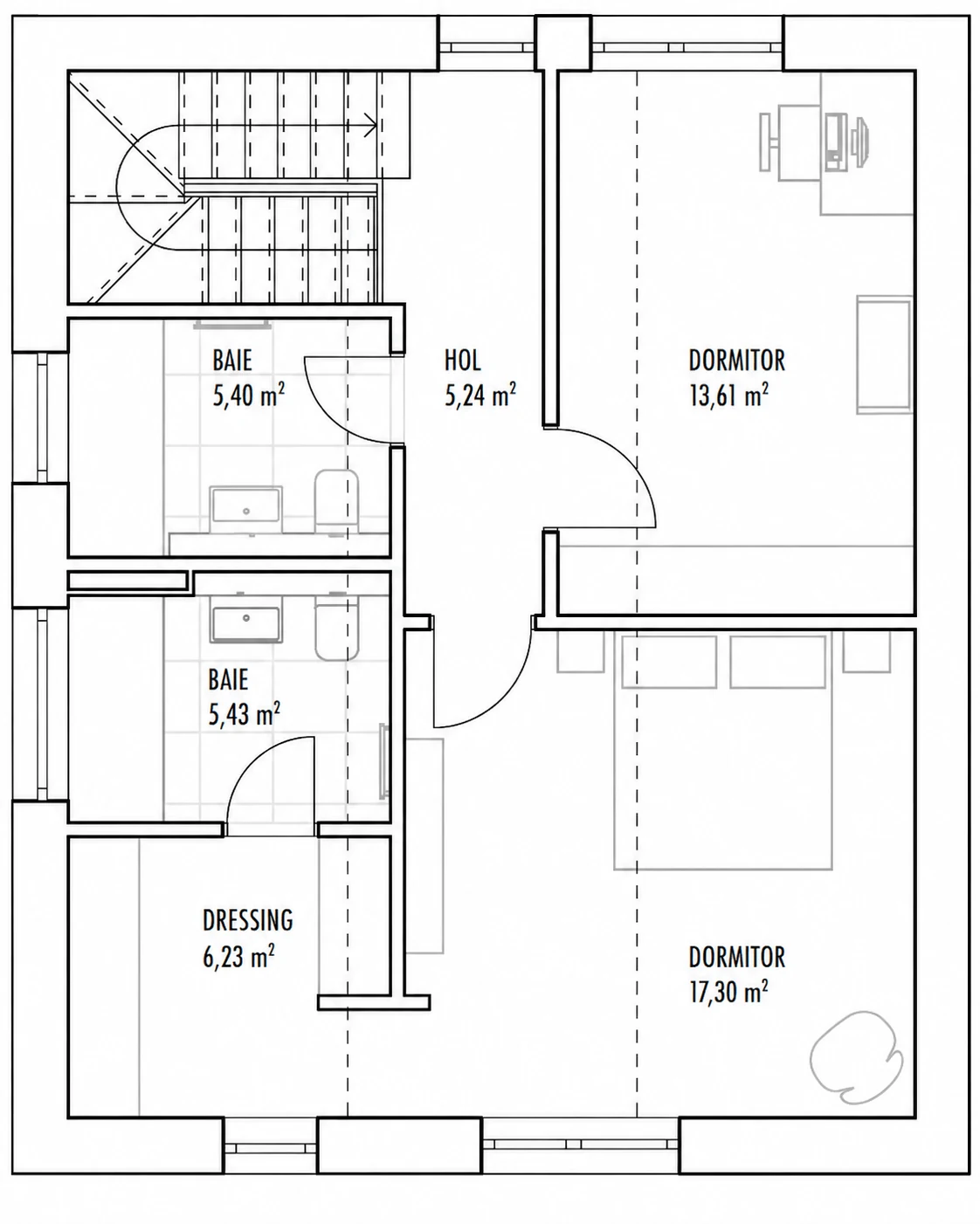 Plan etaj 1, Casa 11 A, Unitatea 2