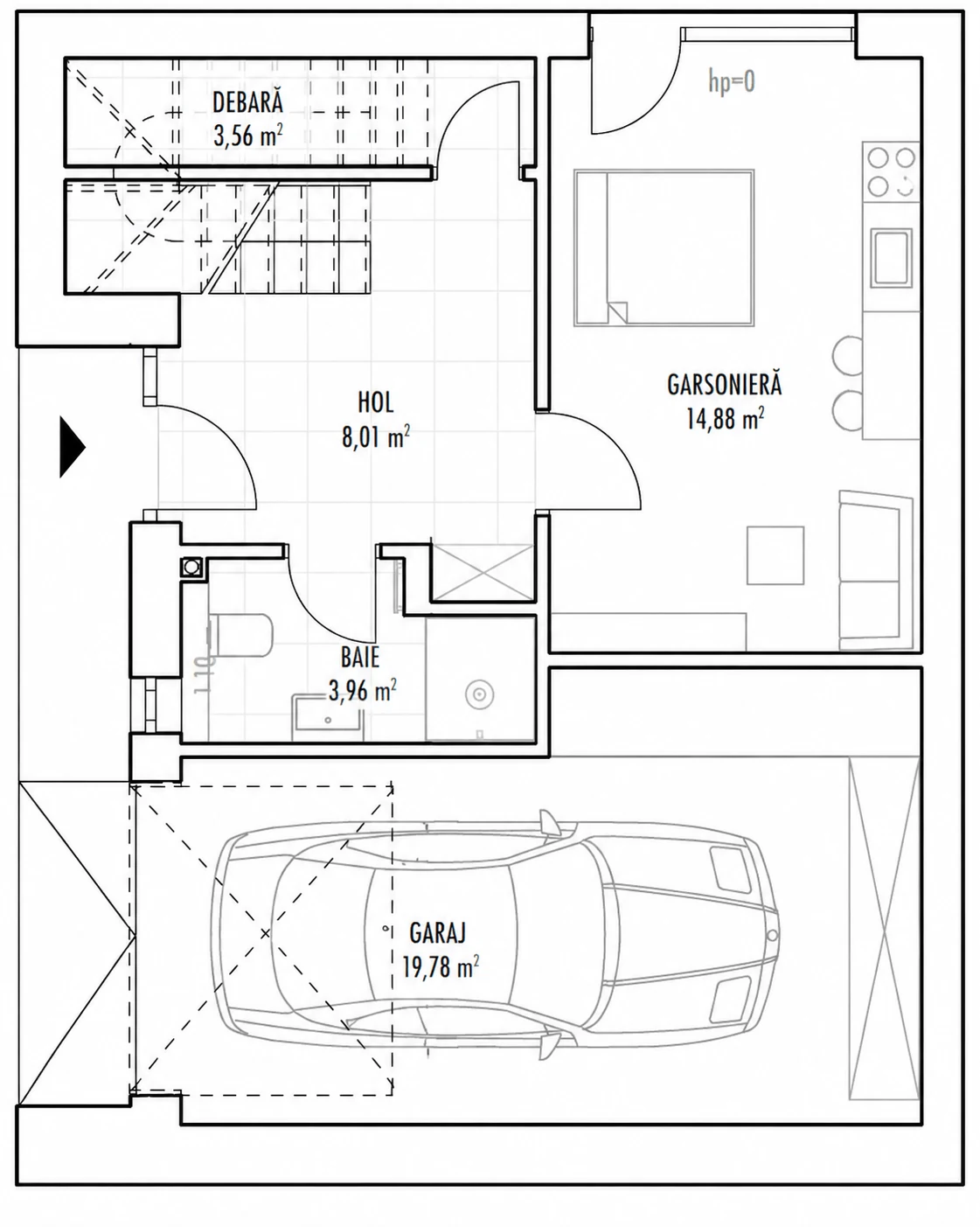 Plan subsol, Casa 11 A, Unitatea 2