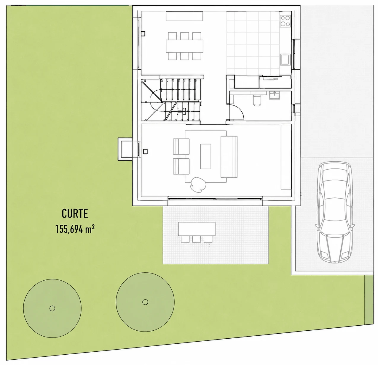 Plan curte, Casa 11 B, Unitatea 1