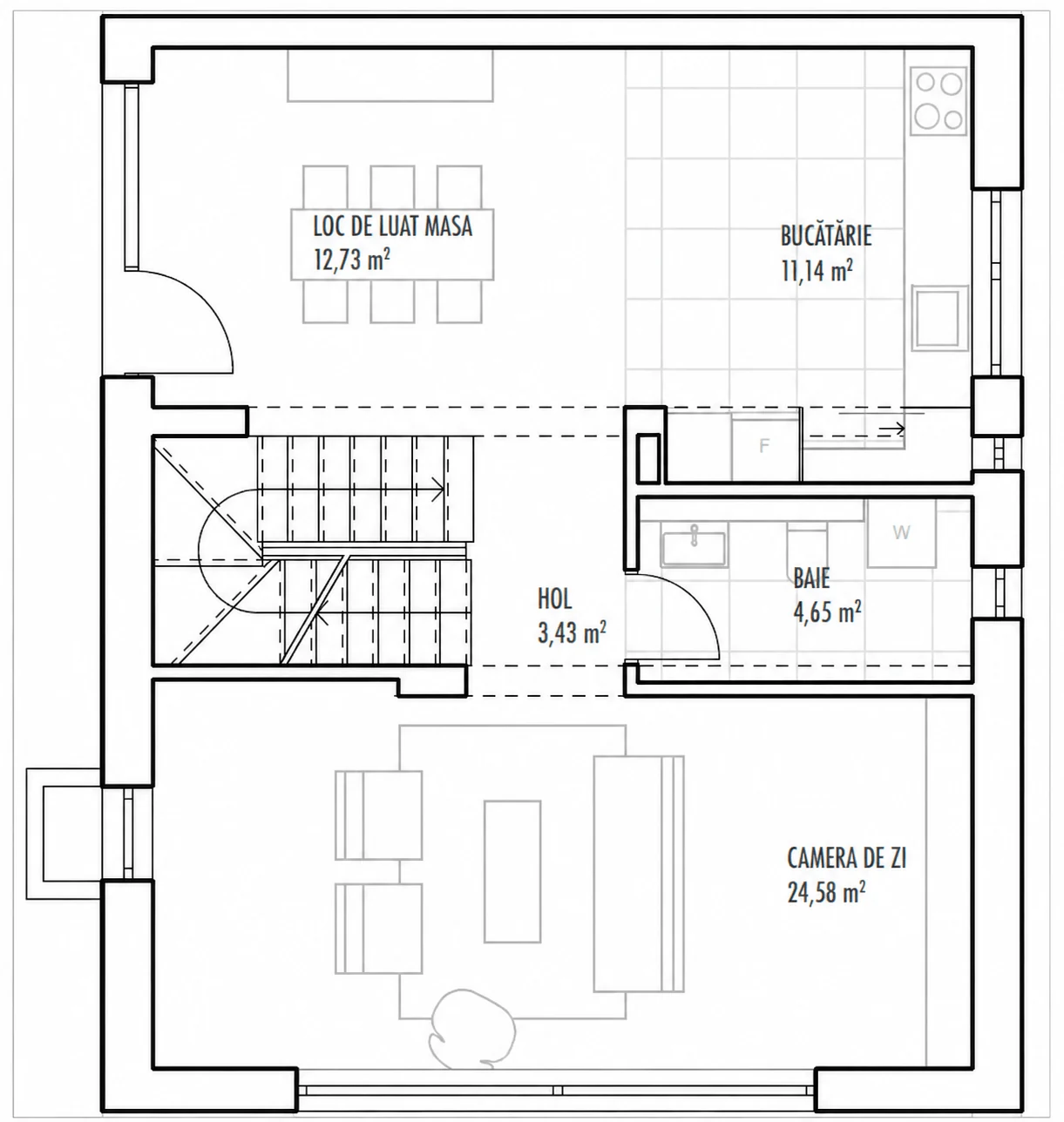 Plan parter, Casa 11 B, Unitatea 1