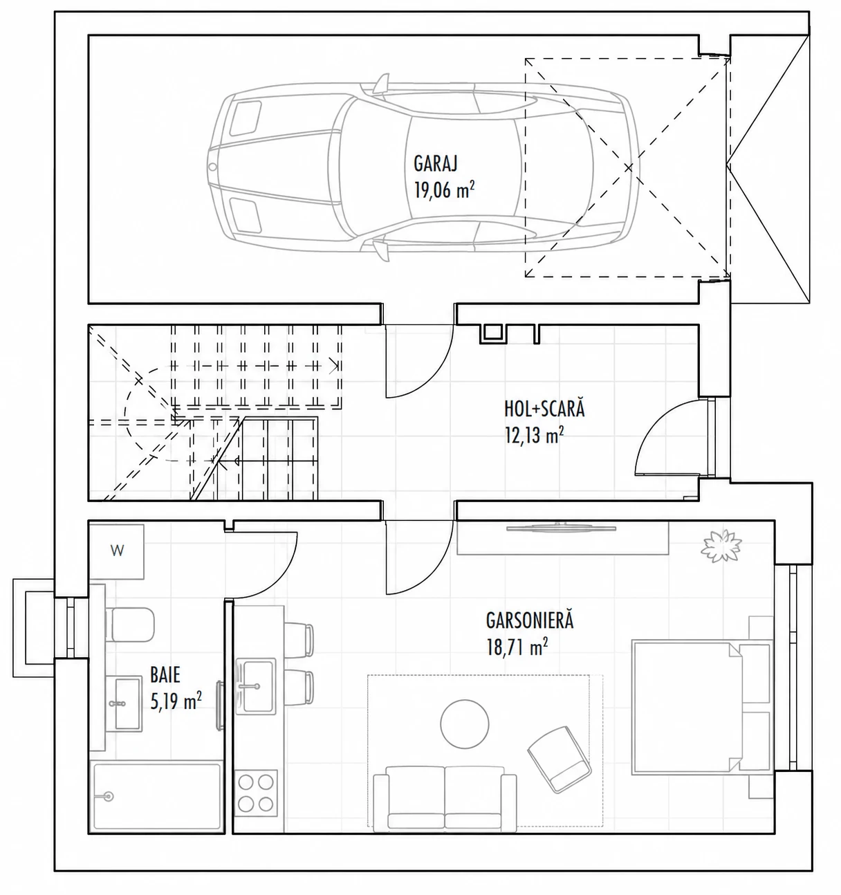 Plan subsol, Casa 11 B, Unitatea 1