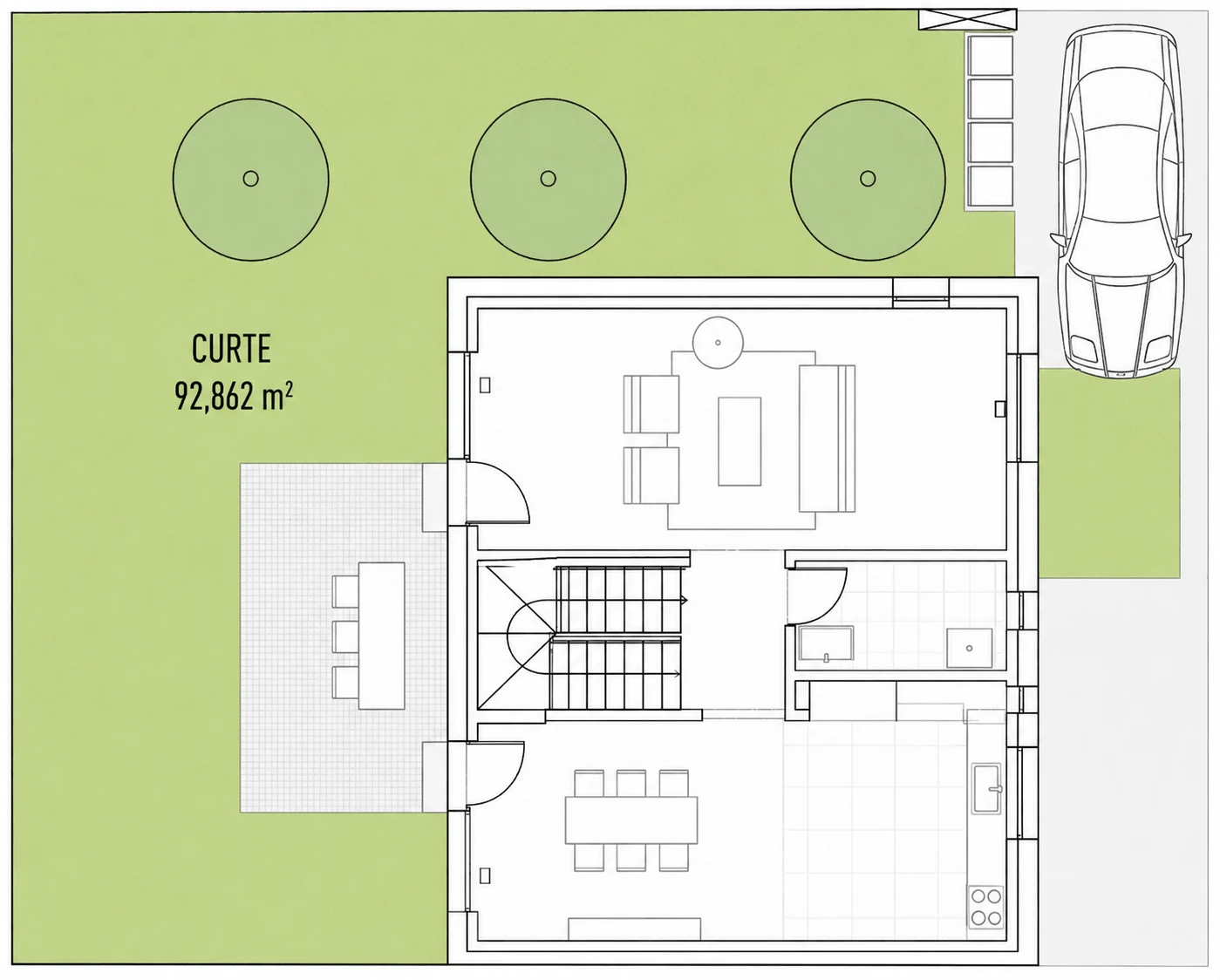 Plan curte, Casa 11 B, Unitatea 2