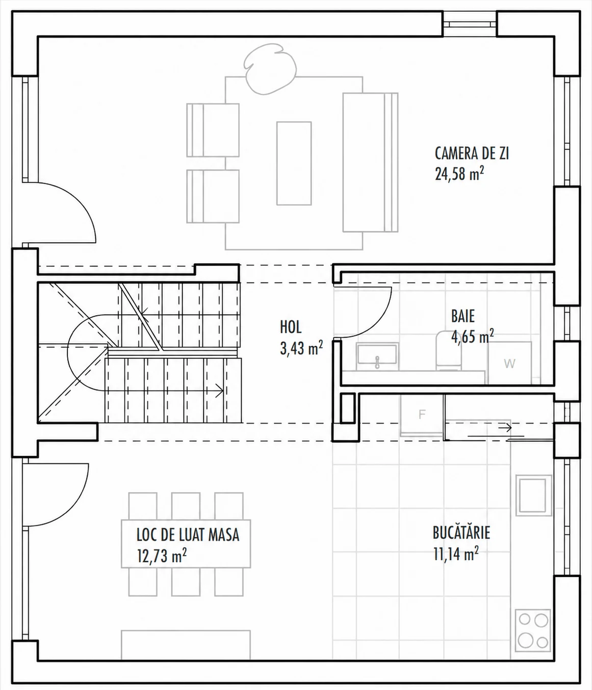 Plan parter, Casa 11 B, Unitatea 2