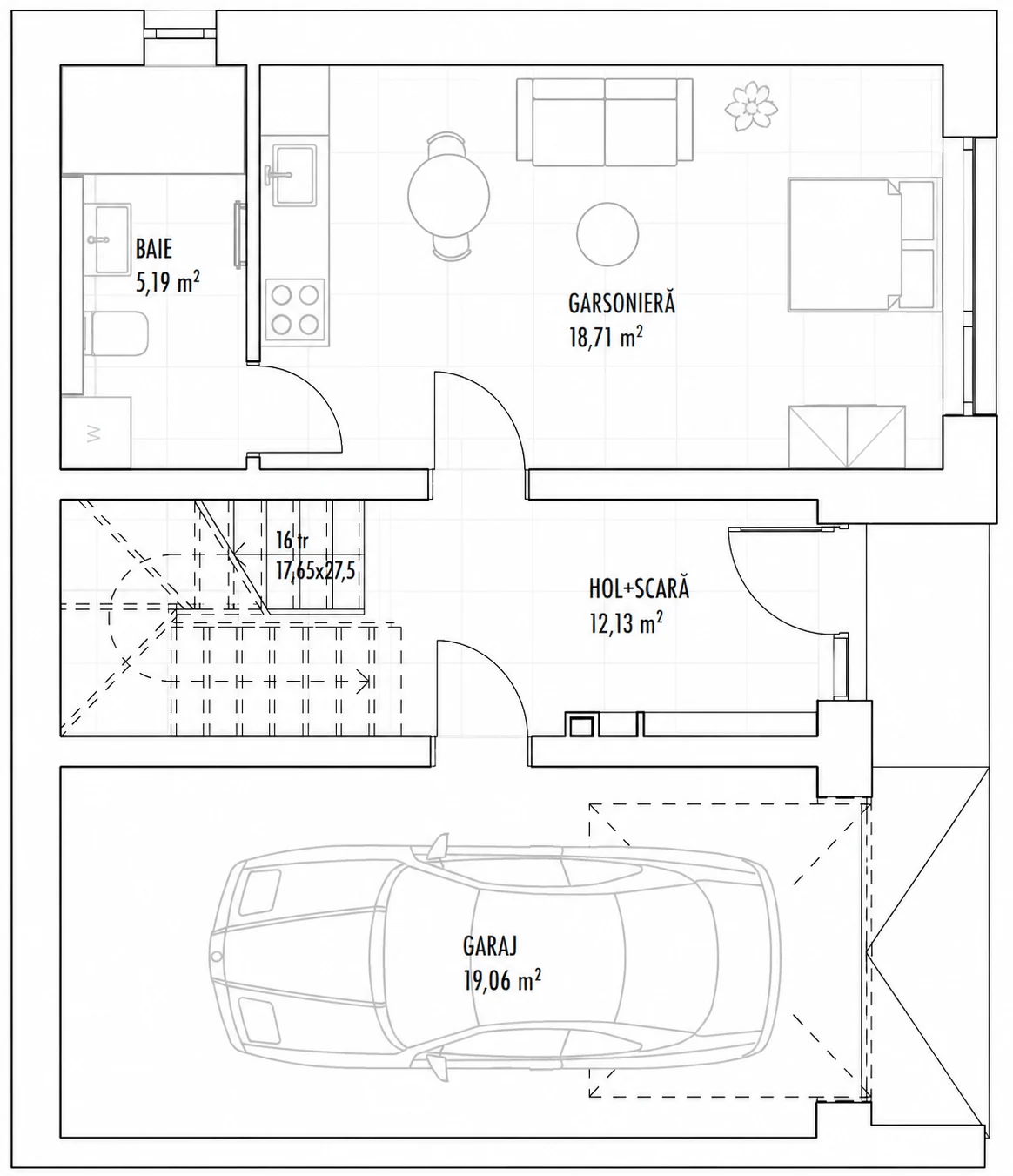 Plan subsol, Casa 11 B, Unitatea 2