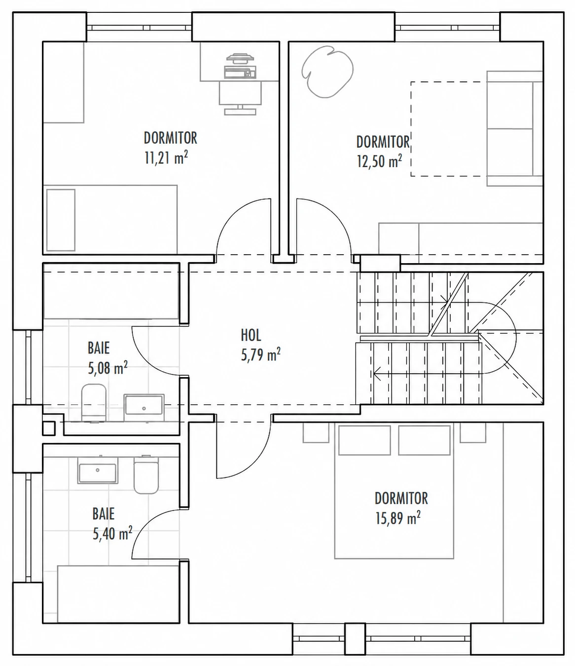 Plan etaj 1, Casa 13, Unitatea 1