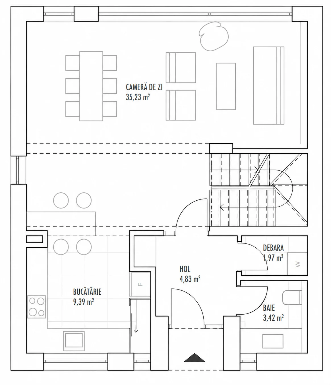 Plan parter, Casa 13, Unitatea 1