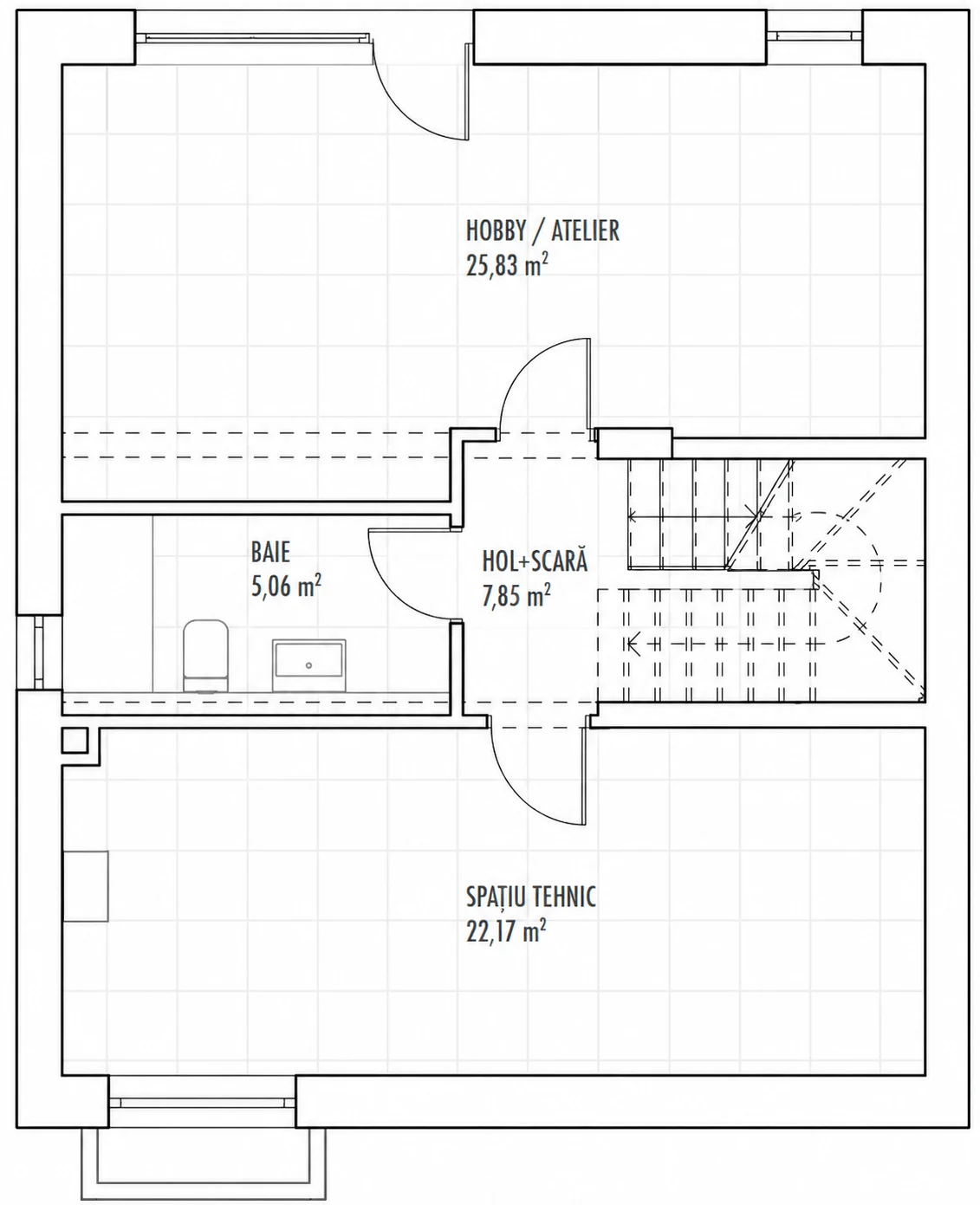 Plan subsol, Casa 13, Unitatea 1