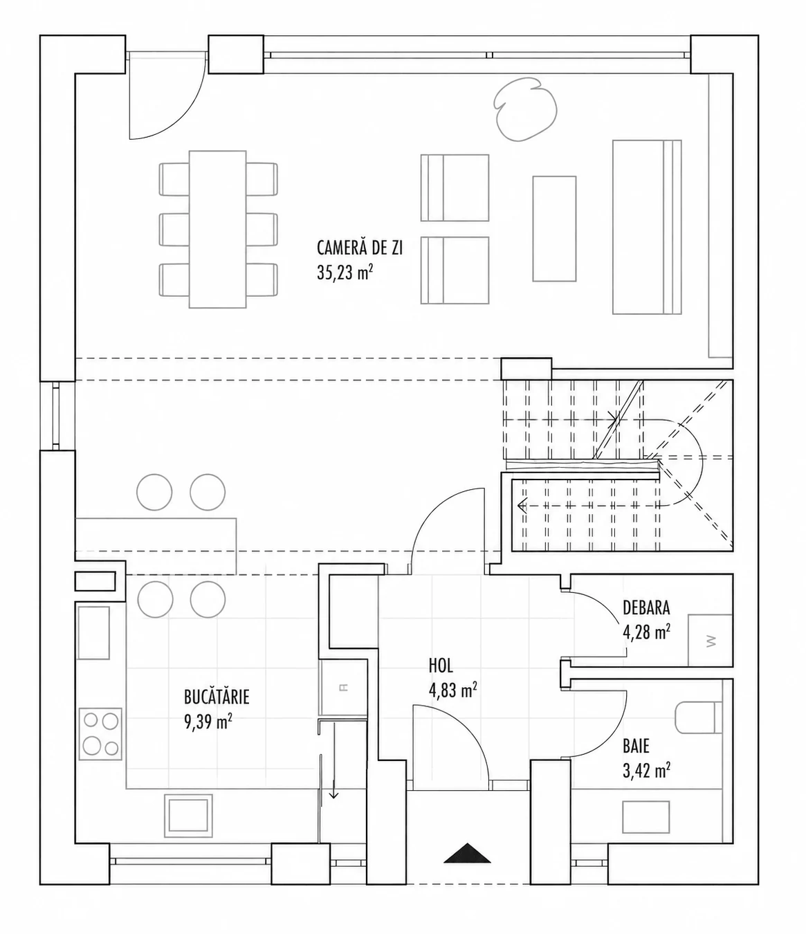 Plan parter, Casa 13 A, Unitatea 1
