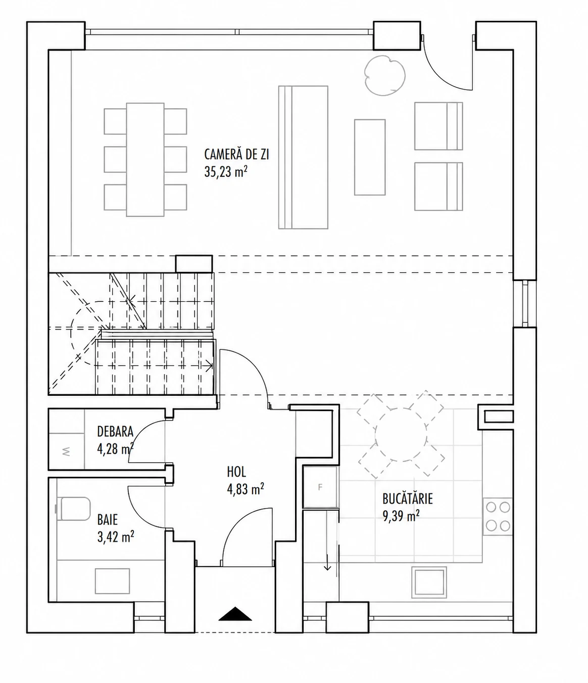 Plan parter, Casa 13 A, Unitatea 2