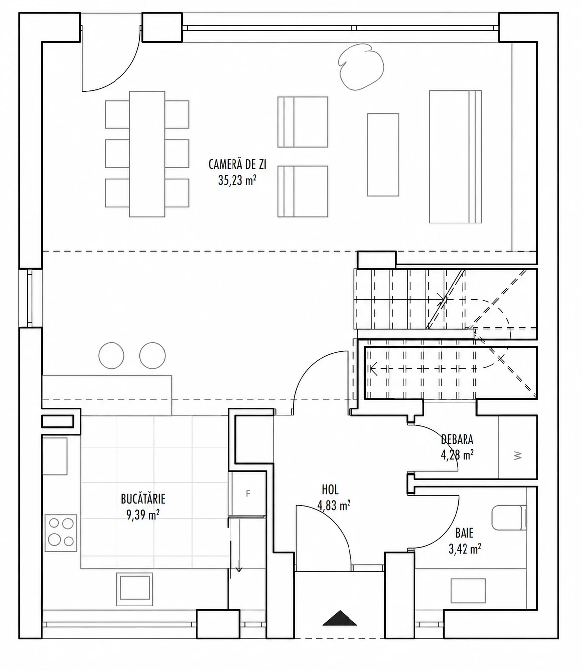 Plan parter, Casa 13 B, Unitatea 1