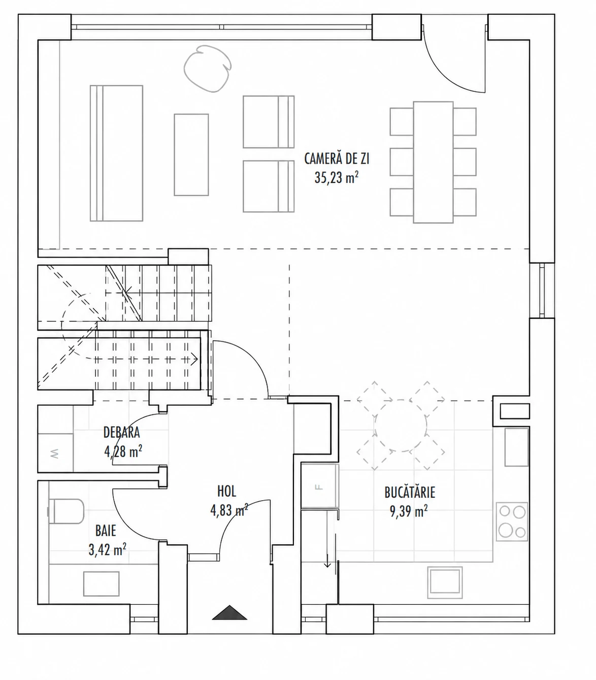 Plan parter, Casa 13 B, Unitatea 2
